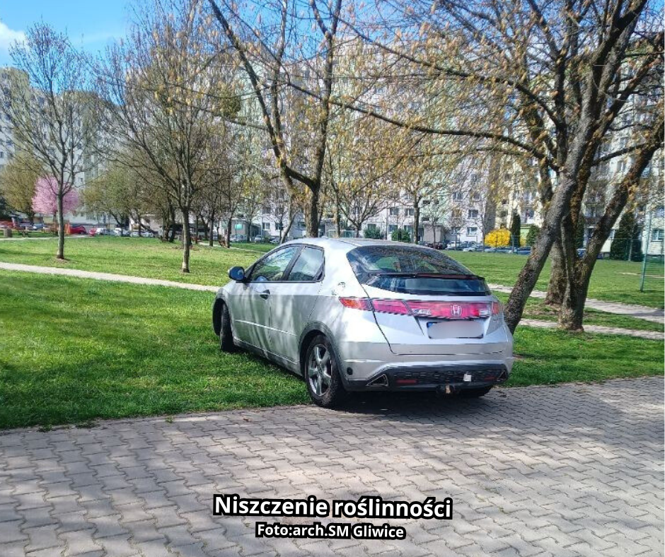 Na zdjęcia pojazdy zaparkowanie niezgodnie z przepisami 