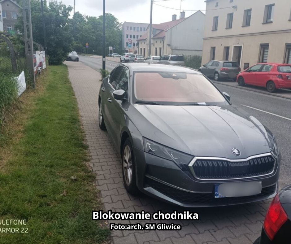 Na zdjęciach opjazdy zaparkowane w sposób nieprawidłowy 